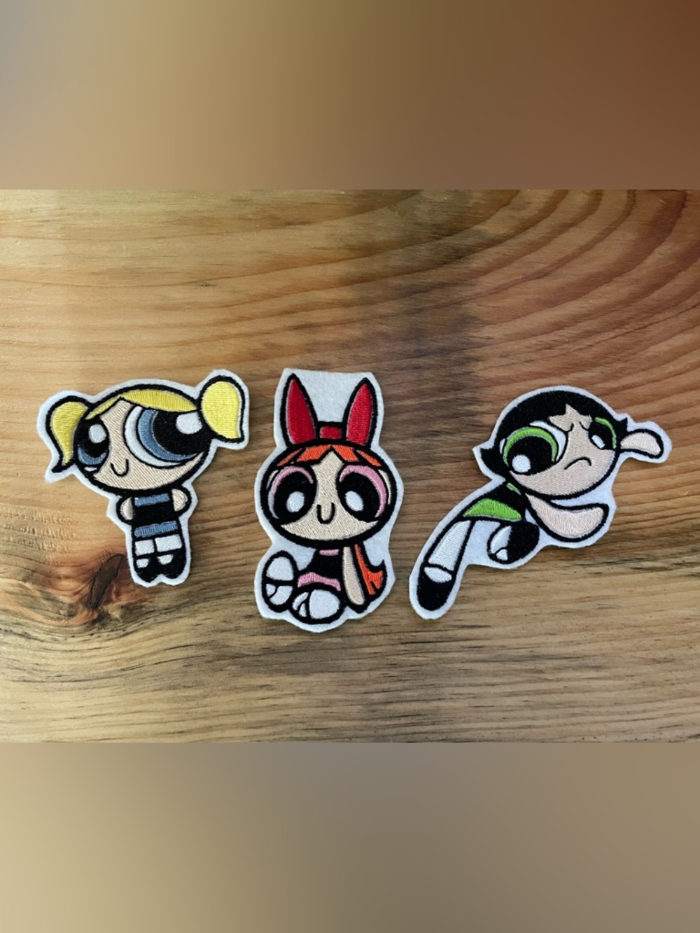 The powerpuff girls set of 3 iron-on patch - brand new